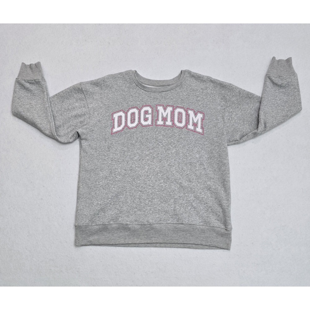 Way To Celebrate Dog Mom Sweatshirt Gray Pink Valentines Day Crewneck Medium